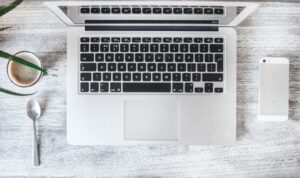 flatlay photography of laptop